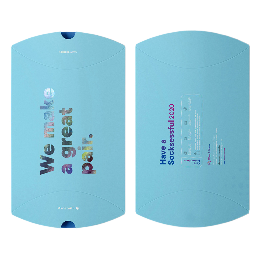 Printed pillow gift box for accessories and cosmetics