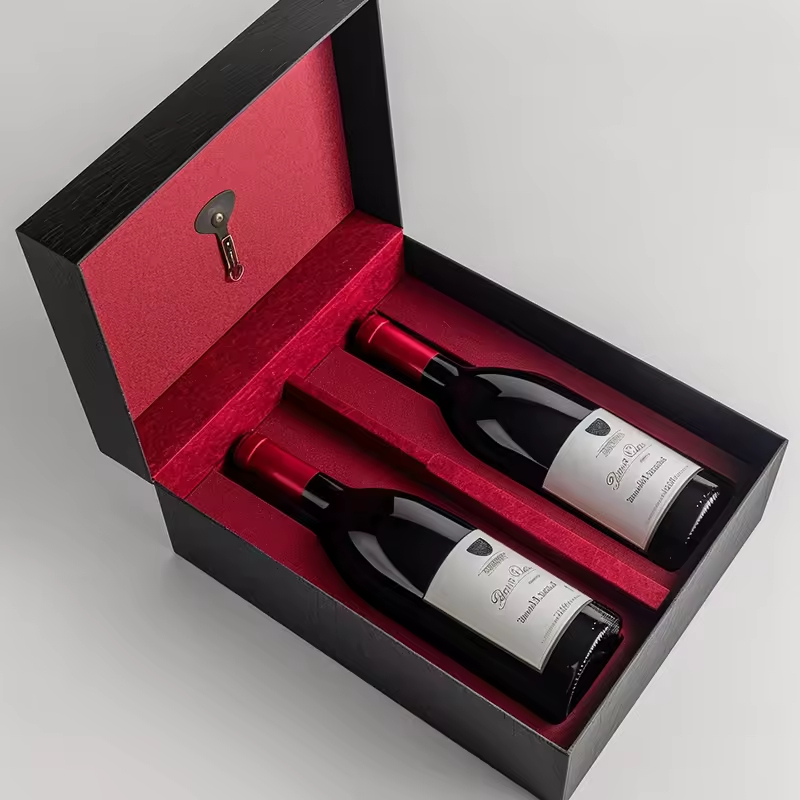Custom printed wine gift box made from eco-friendly paper
