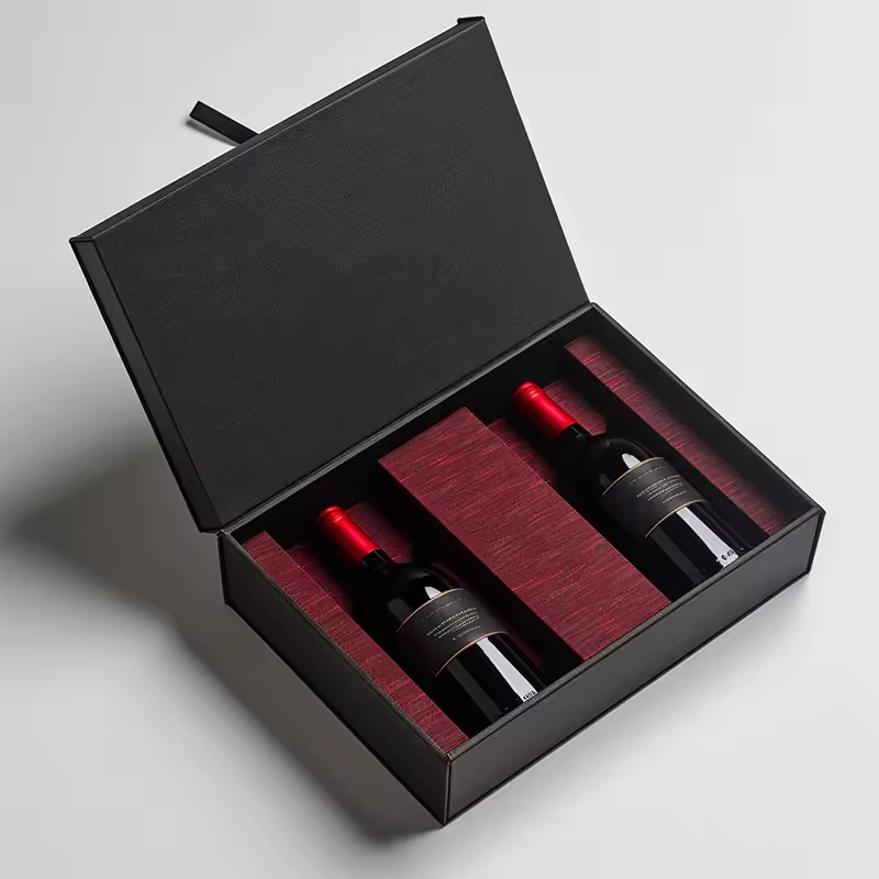 Paper wine box with custom logo for premium wine packaging