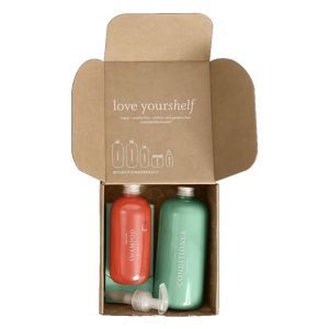 Custom personal care e-commerce shipping box for shampoo and conditioner