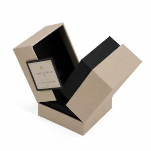 Custom perfume display box with hidden magnetic double door closure