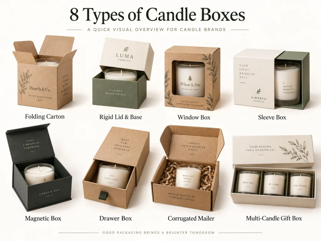 Eight types of candle boxes
