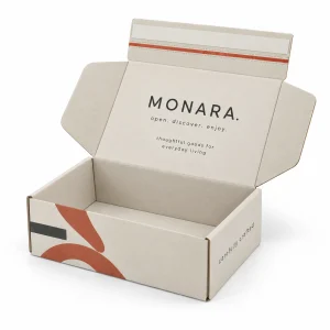 Custom printed self-sealing mailer box with easy-open tear strip